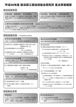 H20事業概要 212KB - 新潟県工業技術総合研究所