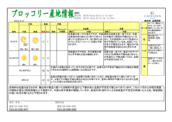 ブロッコリー産地情報Vol.103
