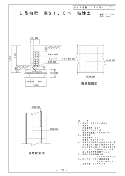 L型擁壁 高さ1．0m 粘性土