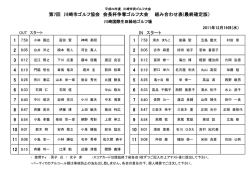 IN スタート 第7回 川崎市ゴルフ協会 会長杯争奪ゴルフ大会 組み合わせ表