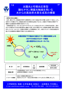 太陽光と可視光応答型 酸化チタン薄膜光触媒を用いる  - 大阪府立大学