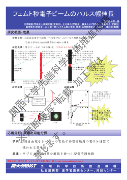 フェムト秒電子ビームのパルス幅伸長 - 関西大学