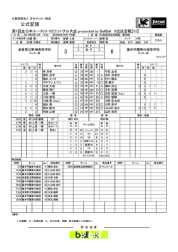 公式記録 - 日本サッカー協会
