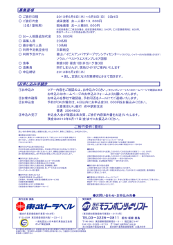 募集要項 お申し込み手続き - モランボンツーリスト
