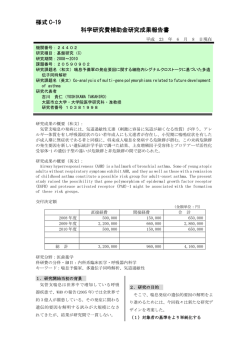様式 C-19 科学研究費補助金研究成果報告書 - KAKEN - 科学研究費