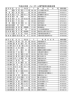平成26年度 バレーボール専門部常任委員名簿 - 千葉県高体連