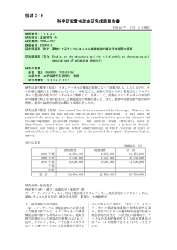 様式 C-19 科学研究費補助金研究成果報告書 - KAKEN - 科学研究費