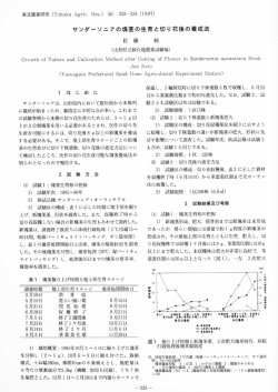 サンダーソ二アの塊茎の生育と切り花後の養成法 - 東北農業試験研究
