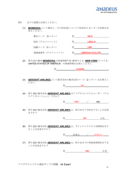 アマデウスシステム検定サンプル問題 Air Expert