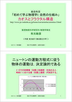 カオスとフラクタル構造 ニュートンの運動方程式  - 筑波大学物理学系