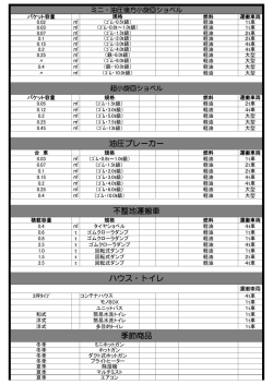 季節商品 ハウス・トイレ 油圧ブレーカー 不整地運搬車