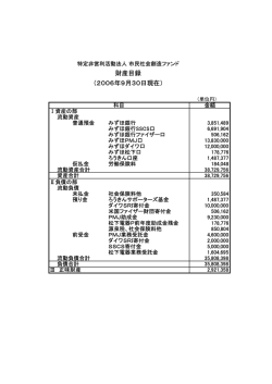 財産目録 （2006年9月30日現在） - 市民社会創造ファンド