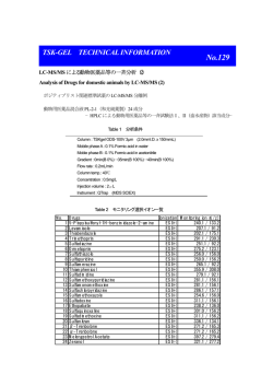 ﾃｸﾆｶﾙｲﾝﾌｫﾒｰｼｮﾝ No.129 - tosoh hplc site
