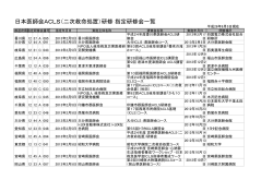 日本医師会ACLS（二次救命処置）研修 指定研修会一覧