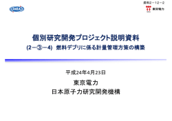 プロジェクトの平成23年度実績等（東京電力）（PDF形式  - 経済産業省