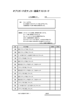 レベル2進級テストカード - オブリガードサッカースクール