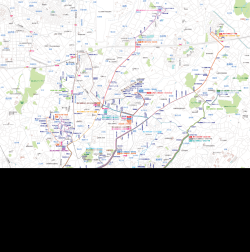 船橋市 船橋市 八千代市 市川市 鎌ケ谷市 柏市 松戸市  - 新京成電鉄