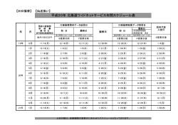 平成20年 北海道ワイドネットサービス年間スケジュール表