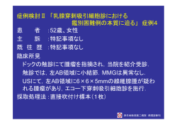 症例検討Ⅱ 「乳腺穿刺吸引細胞診における 鑑別困難例の本質に迫る