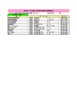 西宮市上下水道局 指定給水装置工事事業者表