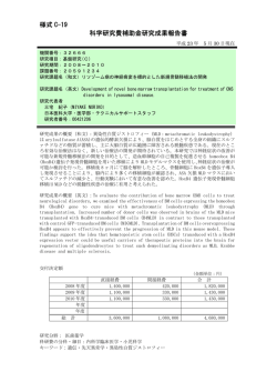 様式 C-19 科学研究費補助金研究成果報告書 - KAKEN - 科学研究費