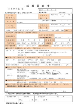 妊娠届出書 [251KB pdfファイル] - 木更津市