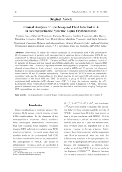 Original Article Clinical Analysis of Cerebrospinal Fluid Interleukin-6