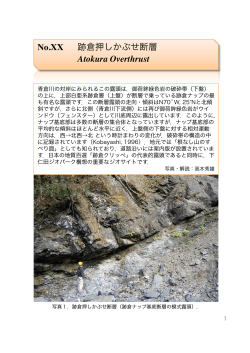 No.XX 跡倉押しかぶせ断層 Atokura Overthrust - 日本地質学会