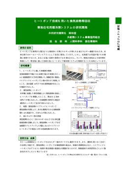 ヒートポンプ技術を用いた換気排熱等回収 ヒートポンプ技術を用いた換気