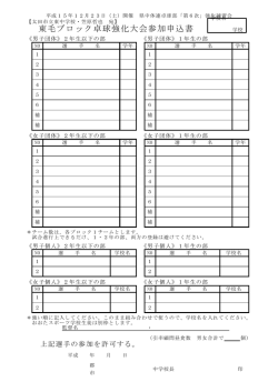 東毛ブロック卓球強化大会参加申込書 - OCN