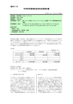 様式 C-19 科学研究費補助金研究成果報告書 - KAKEN - 科学研究費