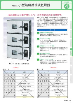 小型熱風循環式乾燥器（PDF）
