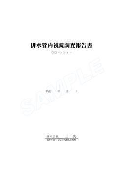 排水管内視鏡調査報告書 - 排水管・給水管の内視鏡調査なら 株式会社