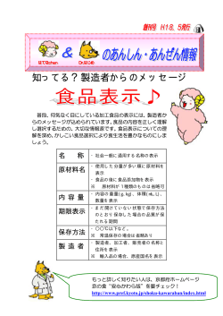 食品表示ポスター（PDF：188KB） - 京都府