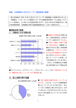 検査・点検整備に対するユーザー意識調査の概要 調査結果の概要 1