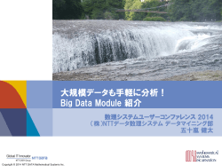 Big Data Module 紹介 - 株式会社NTTデータ数理システム