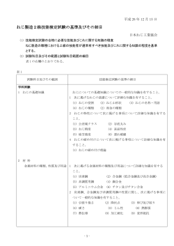 検定試験の基準及び細目はこちら - 日本ねじ工業協会