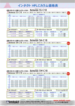 インタクト HPLCカラム価格表