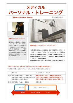HP/パーソナル・トレーニング .pages - 有栖川整形外科