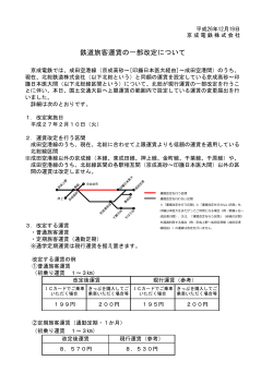 鉄道旅客運賃の一部改定について - 京成電鉄
