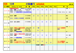 H26 12月 小松島FC schedule 敬称：略