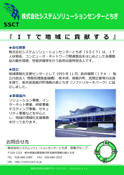 株式会社システムソリューションセンターとちぎ - 高根沢町