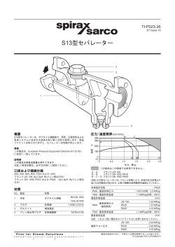 S13型ダクタイル鋳鉄製セパレーター - Spirax Sarco