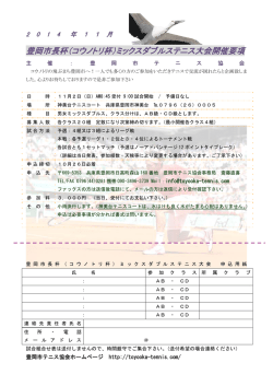 豊岡市長杯（コウノトリ杯）ミックスダブルステニス - 豊岡市テニス協会