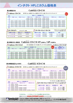 インタクト HPLCカラム価格表
