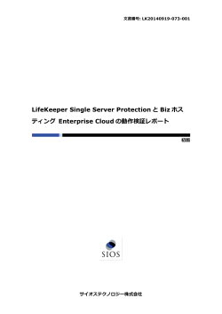LifeKeeper Single Server Protection と Biz ホス ティング Enterprise