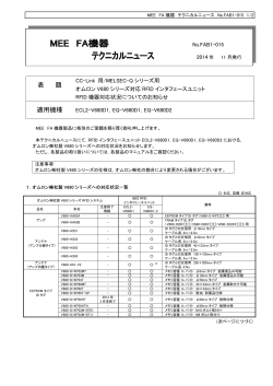 表 題 適用機種 - 三菱電機エンジニアリング株式会社
