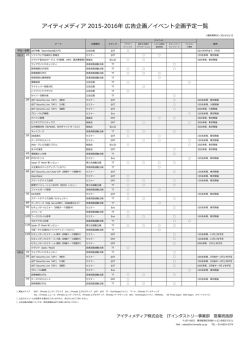 IT分野 2015 &ndash; 2016年 広告企画／イベント企画 年間予定表