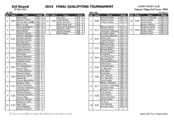 3rd Round 2014 FINAL QUALIFYING TOURNAMENT