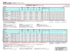 北米西岸向け輸出スケジュール